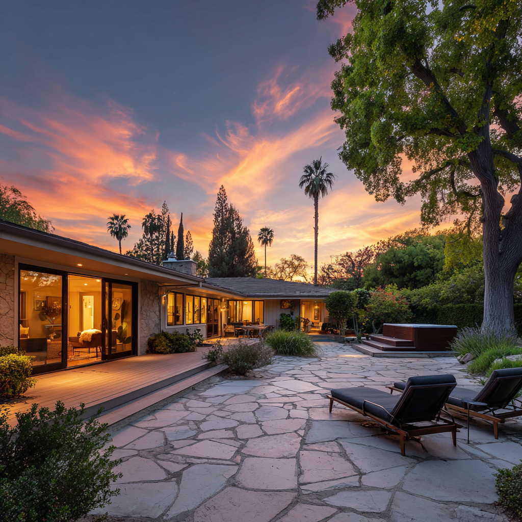 Indoor lap pool with skylights